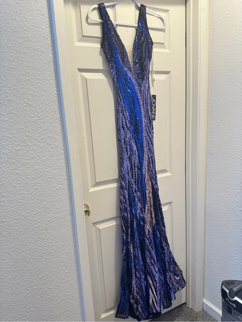 New in tag: Jovani 05103 Blue Sequin V-Neck Evening Gown - Picture 7 of 7
